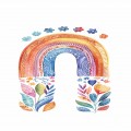 Boho Gökkuşağı Sulu Boya Temalı 1