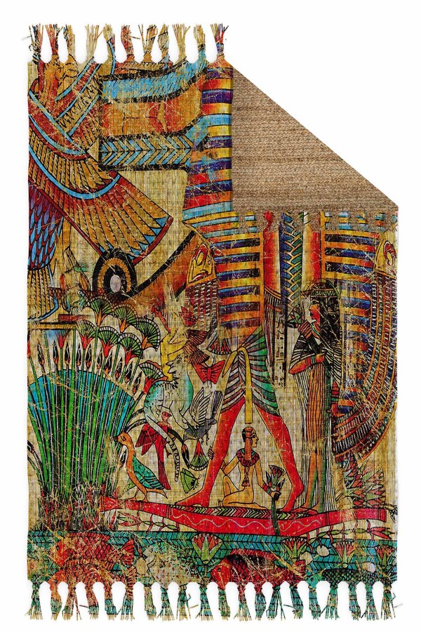 Else Casablanca Jüt Hasır Desenli Vintage Yıkanabilir Çift Taraflı Kara Tezgah Dokuma Kilim Css40
