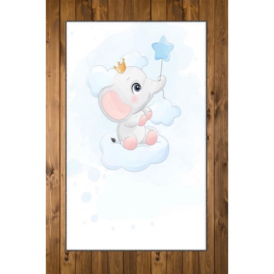 Else Bulut Balonlu Filli 3d Desenli Bebek Odası Halısı