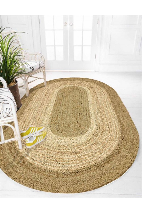 Else Kahve Renkli Desenli Oval Örme Jüt Örgü Halı Hasır Kilim Else Kahve Renkli Desenli Oval Örme Jüt Örgü Halı Hasır Kilim