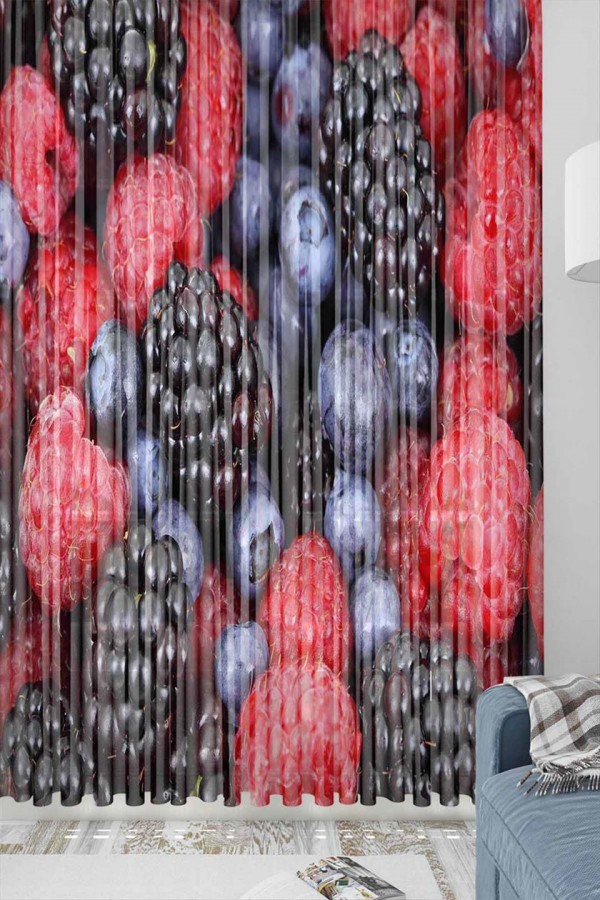 Else Limonlu Çay Desenli Dekoratif Mutfak Tül Fon Perde Else Limonlu Çay Desenli Dekoratif Mutfak Tül Fon Perde