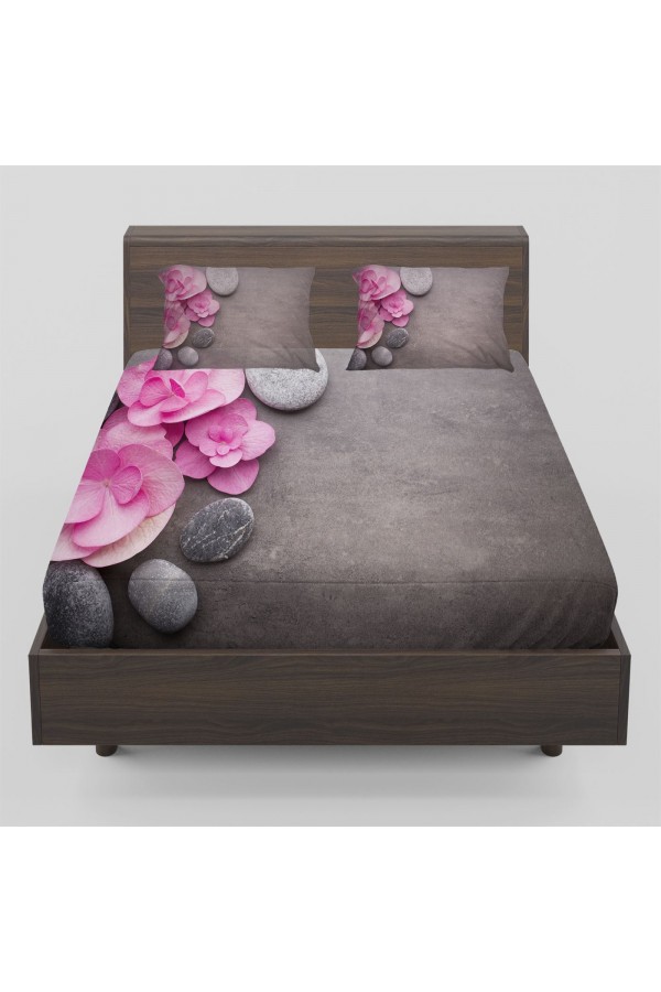 Else Pembe Gül Spa Taşları Çift Kişilik Lastikli Çarşaf Takımı Else Pembe Gül Spa Taşları Çift Kişilik Lastikli Çarşaf Takımı