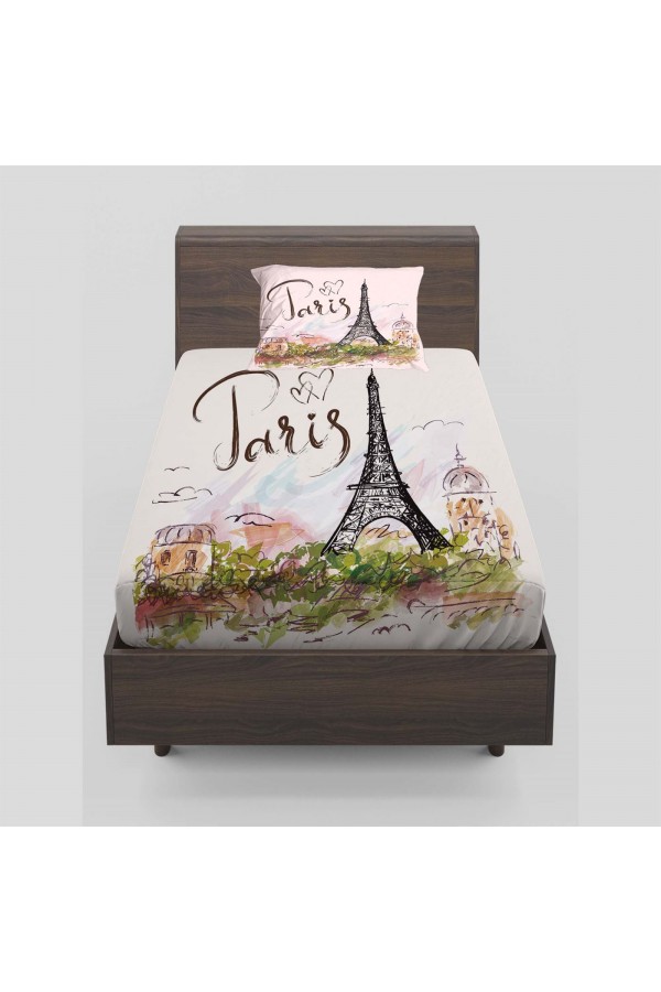 Else Yazılı Paris Eyfel Kule Tek Kişilik Lastikli Çarşaf Takımı Else Yazılı Paris Eyfel Kule Tek Kişilik Lastikli Çarşaf Takımı