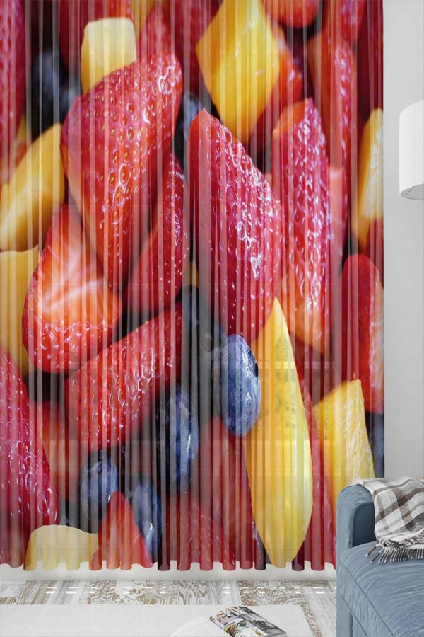 Else Yeşil Limonlu Desenli Dekoratif Mutfak Tül Fon Perde Else Yeşil Limonlu Desenli Dekoratif Mutfak Tül Fon Perde