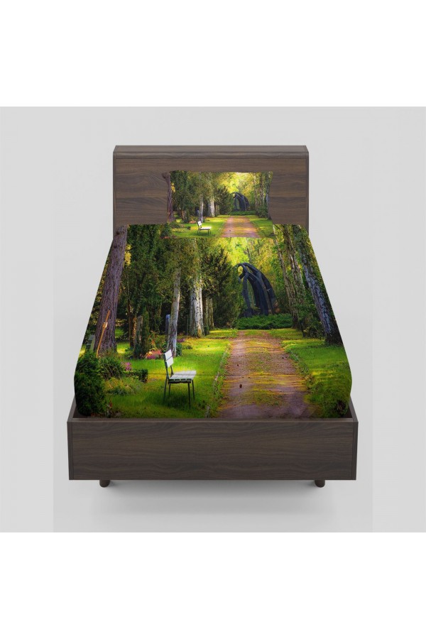 Else Yeşil Park Orman Tek Kişilik Lastikli Çarşaf Takımı Else Yeşil Park Orman Tek Kişilik Lastikli Çarşaf Takımı