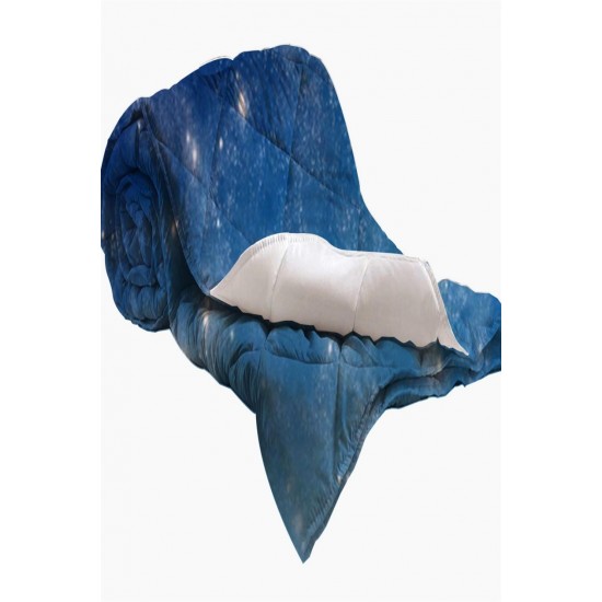 Else Mavi Beyaz Bulutlar 3d Desenli Çift Kişilik Yorgan Uyku Seti