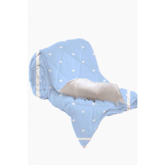 Else Mavi Beyaz Yıldızlar 3d Desenli Bebek Yorgan Uyku Seti