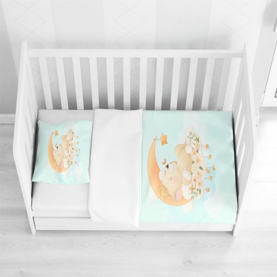 Else Uykucu Ayıcıklı Çiçekli Desenli Bebek Nevresim Takımı