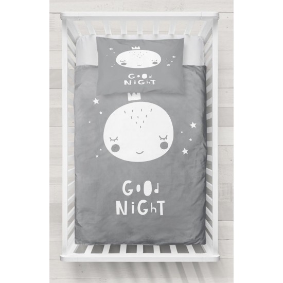 Else Gri Beyaz İyi Geceler Uykucu Çocuk 3D Bebek Nevresim Takımı