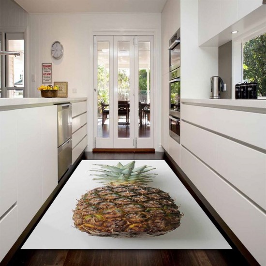 Kadser Ananas Meyveli 3D Desenli Dekoratif Modern Mutfak Halısı