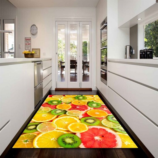 Kadser Renkli Meyveler 3D Desenli Dekoratif Mutfak Halısı