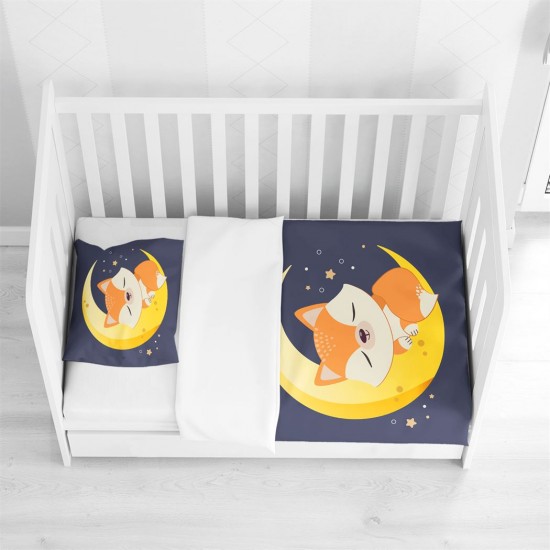 Else Gece Ay Yıldız Uykucu Tilki 3D Desenli Bebek Nevresim Takımı