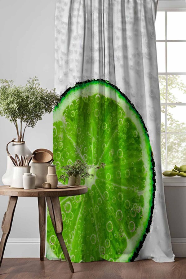 Yeşil Limon Desenli Djital Baskılı Yemek Odası Mutfak Fon Perde 140x260cm Yeşil Limon Desenli Djital Baskılı Yemek Odası Mutfak Fon Perde 140x260cm