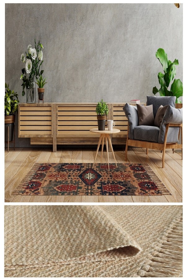 Else Casablanca Jüt Hasır Desenli Vintage Yıkanabilir Çift Taraflı Kara Tezgah Dokuma Kilim CSS30 Else Casablanca Jüt Hasır Desenli Vintage Yıkanabilir Çift Taraflı Kara Tezgah Dokuma Kilim CSS30