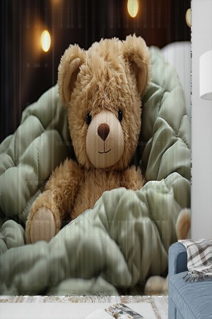 Oyuncak Ayı Teddy Desenli Kız Çocuk Odası Tül Perde 140x260cm Oyuncak Ayı Teddy Desenli Kız Çocuk Odası Tül Perde 140x260cm