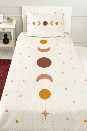 Minimal Ay Yıldız Desenli Kız Çocuk Tek Kişilik Kapitoneli Pike Takımı Yatak Örtüsü Minimal Ay Yıldız Desenli Kız Çocuk Tek Kişilik Kapitoneli Pike Takımı Yatak Örtüsü