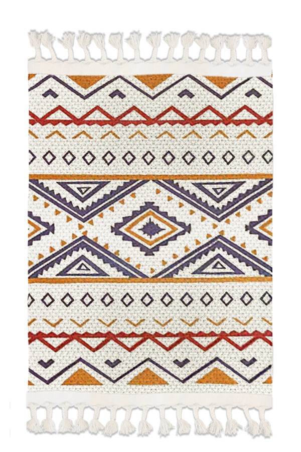 Else Desenli Yıkanabilir Modern Tekli Banyo Paspası Halı Vintage Dokuma Kilim 50x80cm BYNS-05