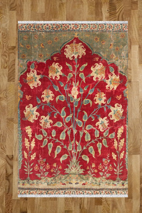Else Osmanlı Desenli Saçaklı Hediyelik Bohçalık Çeyizlik Dua Namaz Seccadesi Kilim ELSC-08