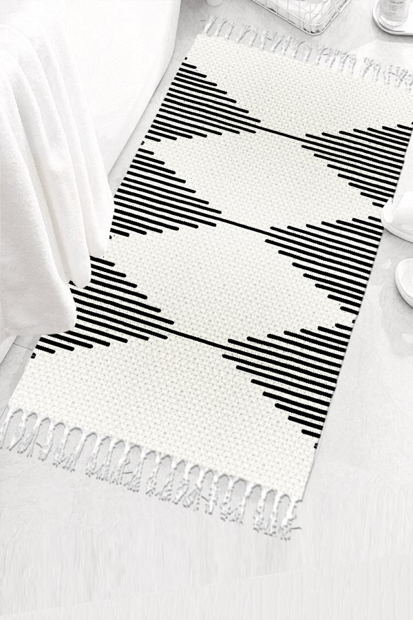 Else Desenli Yıkanabilir Modern Tekli Banyo Paspası Halı Vintage Dokuma Kilim 50x80cm BYNS-04 Else Desenli Yıkanabilir Modern Tekli Banyo Paspası Halı Vintage Dokuma Kilim 50x80cm BYNS-04