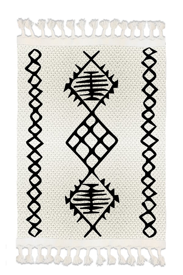 Else Desenli Yıkanabilir Modern Tekli Banyo Paspası Halı Vintage Dokuma Kilim 50x80cm BYNS-01 Else Desenli Yıkanabilir Modern Tekli Banyo Paspası Halı Vintage Dokuma Kilim 50x80cm BYNS-01
