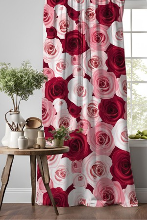 Pembe Kırmızı Güller Desenli Djital Baskılı Yemek Odası Mutfak Fon Perde 140x260cm Pembe Kırmızı Güller Desenli Djital Baskılı Yemek Odası Mutfak Fon Perde 140x260cm