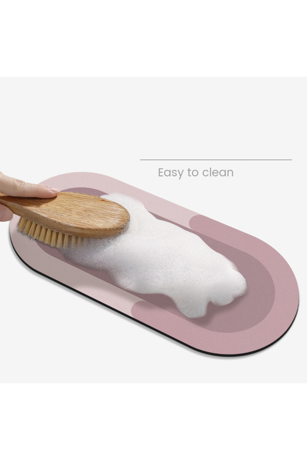 Else Pembe Musluk Matı 3 lü Set Mutfak Organizer Lavabo Matı Sabunluk Bulaşık Süngeri Matı