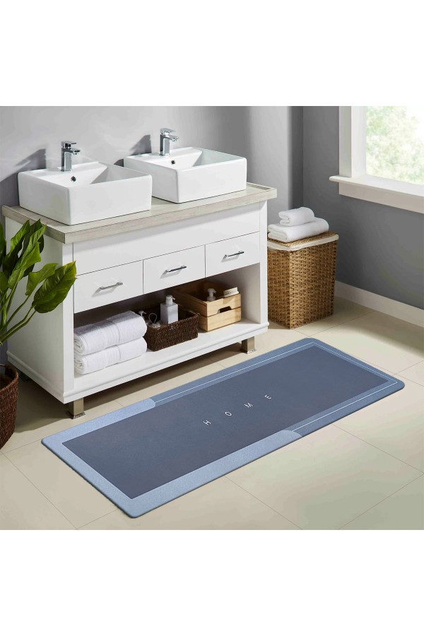 Else Mavi Desenli Duş Önü Yolluk Banyo Halısı Paspas Tek Parça 40x100cm Else Mavi Desenli Duş Önü Yolluk Banyo Halısı Paspas Tek Parça 40x100cm