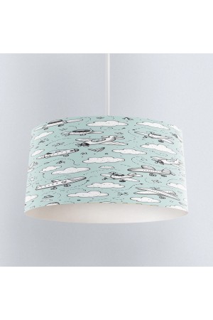 Mavi Beyaz Uçaklar Desenli Erkek Çocuk Odası Sarkıt Avize Modeli