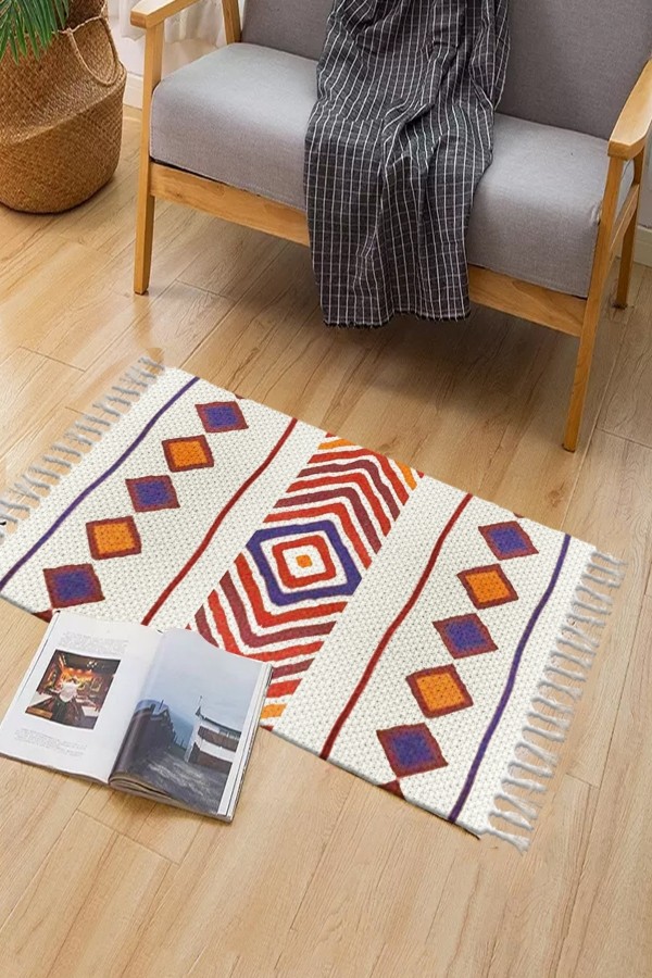 Else Desenli Yıkanabilir Modern Tekli Banyo Paspası Halı Vintage Dokuma Kilim 50x80cm BYNS-06 Else Desenli Yıkanabilir Modern Tekli Banyo Paspası Halı Vintage Dokuma Kilim 50x80cm BYNS-06