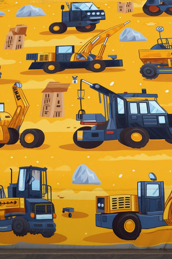 Sarı İş Makineleri İnşaat Desenli Erkek Çocuk Tek Kişilik Yastıklı Çarşaf Takımı 100x200 cm Sarı İş Makineleri İnşaat Desenli Erkek Çocuk Tek Kişilik Yastıklı Çarşaf Takımı 100x200 cm