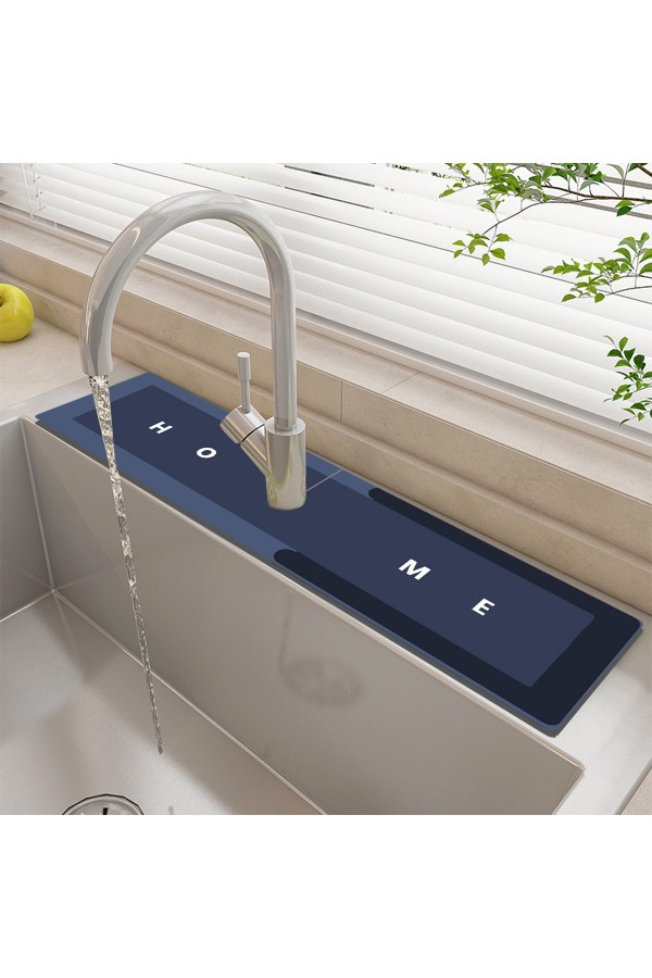Else Mavi Musluk Matı 3 lü Set Mutfak Organizer Lavabo Matı Sabunluk Bulaşık Süngeri Matı