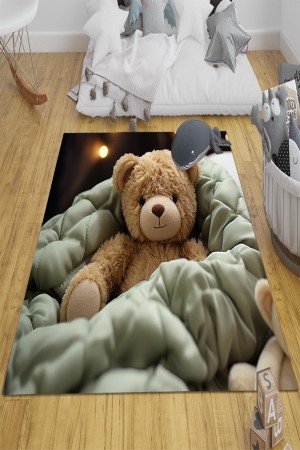 Oyuncak Ayı Teddy Desenli Kız Çocuk Odası Halısı Yıkanabilir Kaymaz Taban Oyuncak Ayı Teddy Desenli Kız Çocuk Odası Halısı Yıkanabilir Kaymaz Taban