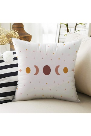 Minimal Ay Yıldız Desenli Kız Çocuk Dekoratif Çift Taraflı Kırlent Kılıfı 43x43cm