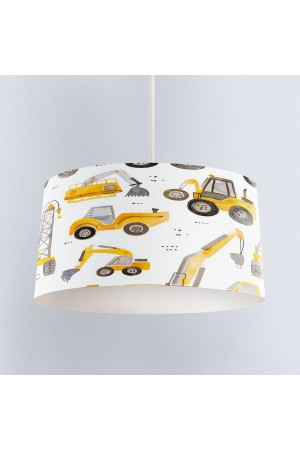 Sarı İş Makineleri Desenli Erkek Çocuk Odası Sarkıt Avize Modeli