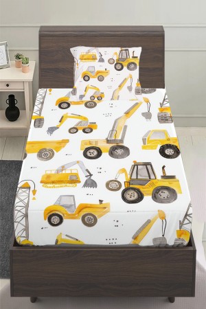 Sarı İş Makineleri Desenli Erkek Çocuk Tek Kişilik Yastıklı Çarşaf Takımı 100x200 cm Sarı İş Makineleri Desenli Erkek Çocuk Tek Kişilik Yastıklı Çarşaf Takımı 100x200 cm
