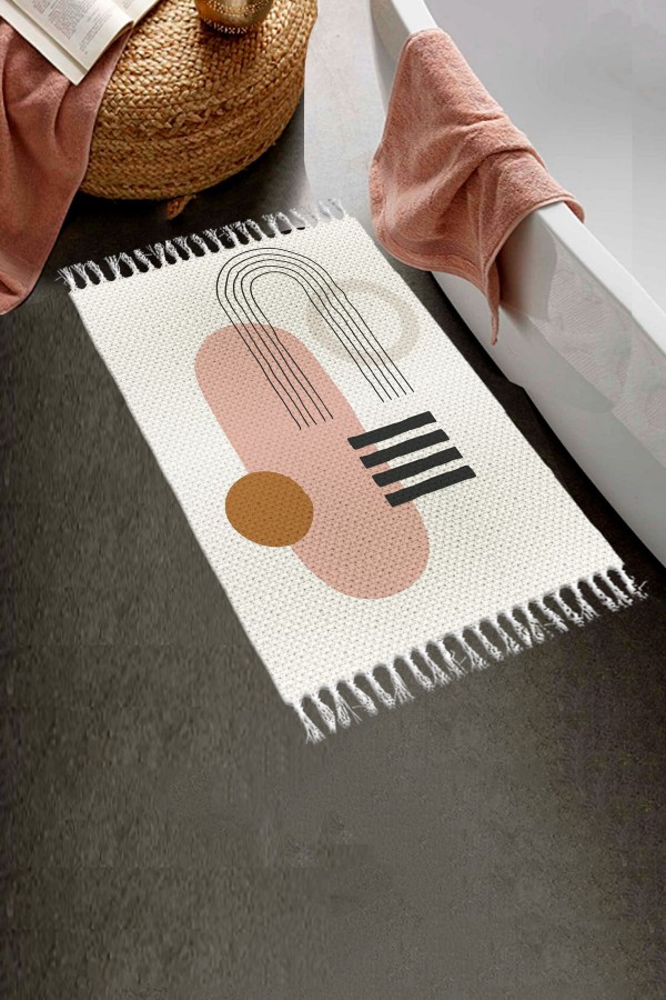 Else Desenli Yıkanabilir Modern Tekli Banyo Paspası Halı Vintage Dokuma Kilim 50x80cm BYNS-13 Else Desenli Yıkanabilir Modern Tekli Banyo Paspası Halı Vintage Dokuma Kilim 50x80cm BYNS-13