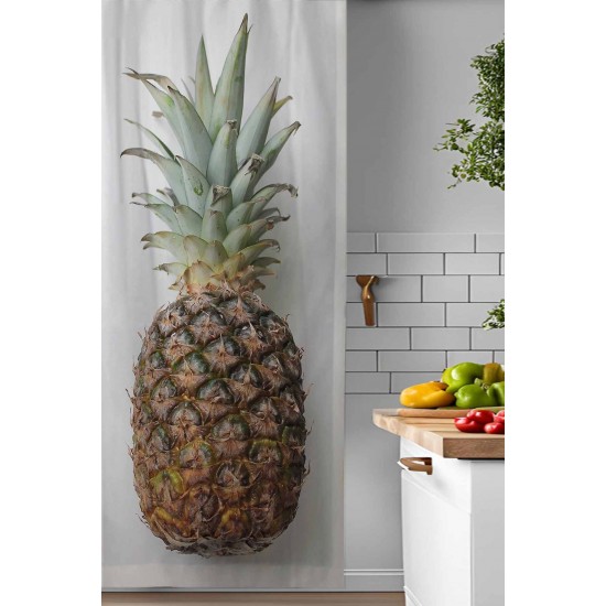 Ananas Desenli Djital Baskılı Yemek Odası Mutfak Fon Perde 140x260cm