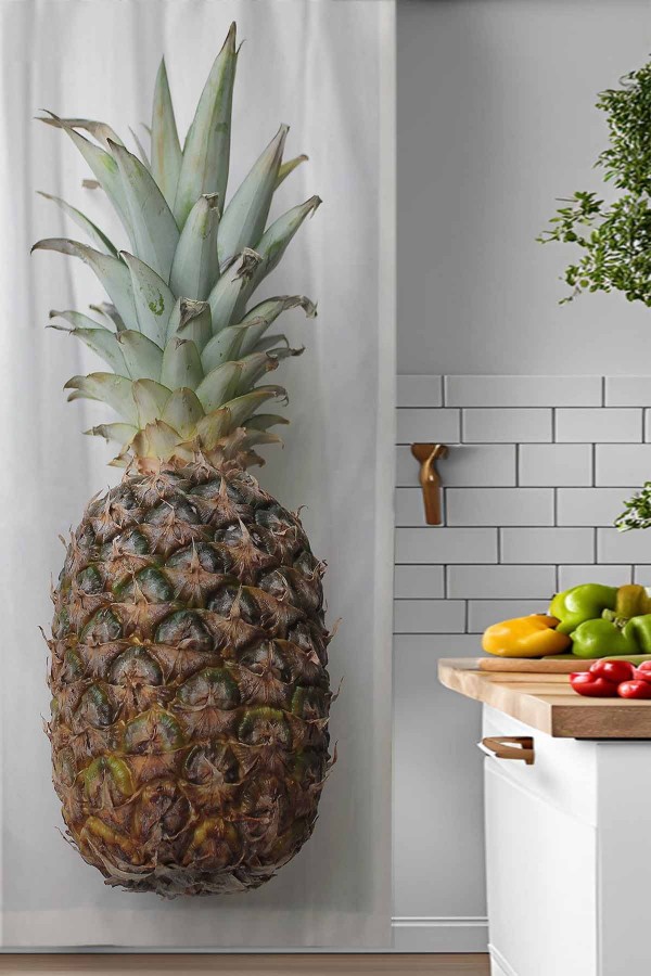 Ananas Desenli Djital Baskılı Yemek Odası Mutfak Fon Perde 140x260cm Ananas Desenli Djital Baskılı Yemek Odası Mutfak Fon Perde 140x260cm