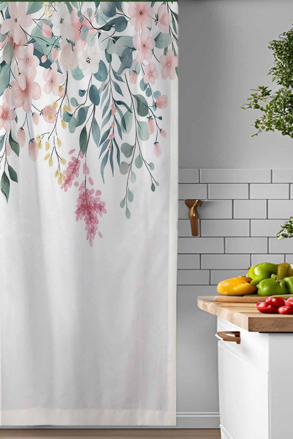Renkli Pembe Çiçekli Desenli Djital Baskılı Yemek Odası Mutfak Fon Perde 140x260cm Renkli Pembe Çiçekli Desenli Djital Baskılı Yemek Odası Mutfak Fon Perde 140x260cm
