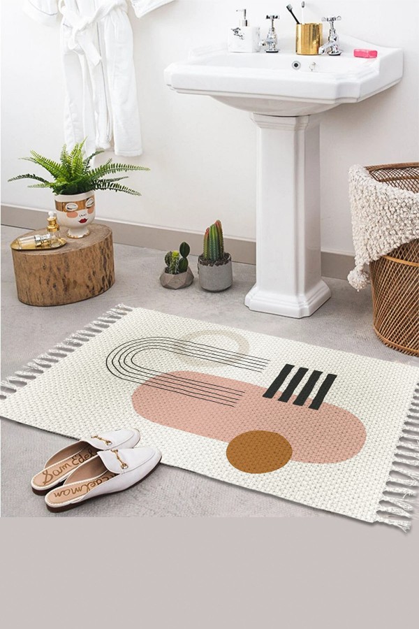 Else Desenli Yıkanabilir Modern Tekli Banyo Paspası Halı Vintage Dokuma Kilim 50x80cm BYNS-13 Else Desenli Yıkanabilir Modern Tekli Banyo Paspası Halı Vintage Dokuma Kilim 50x80cm BYNS-13