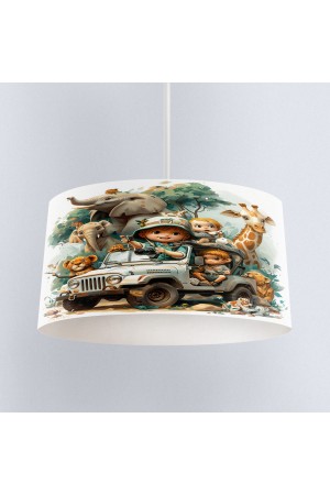 Afrika Orman Hayvanları Desenli Erkek Çocuk Odası Sarkıt Avize Modeli