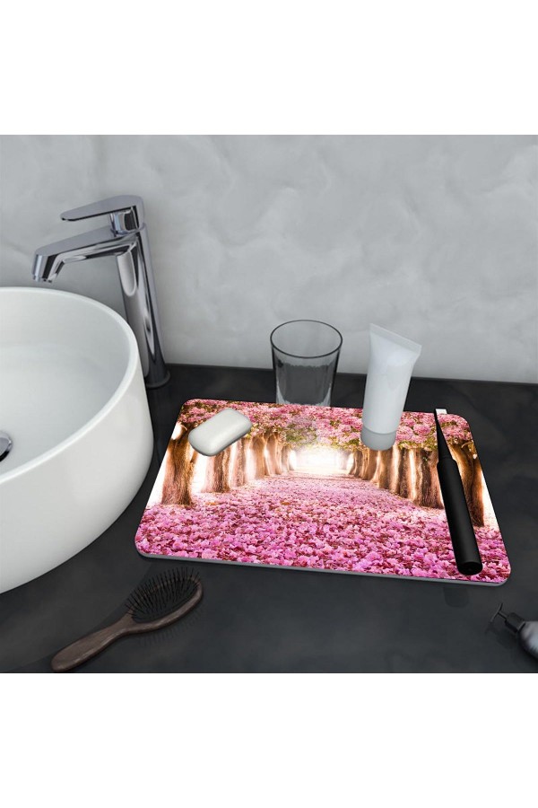 Else Su Emici Banyo Düzenleyici Duş Şampuan Sabun Bardak Diş Fırçası Altlığı Düzenleyici Sunum Matı