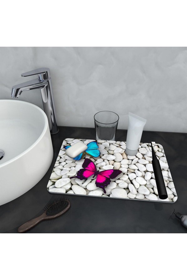 Else Su Emici Banyo Düzenleyici Duş Şampuan Sabun Bardak Diş Fırçası Altlığı Düzenleyici Sunum Matı Else Su Emici Banyo Düzenleyici Duş Şampuan Sabun Bardak Diş Fırçası Altlığı Düzenleyici Sunum Matı