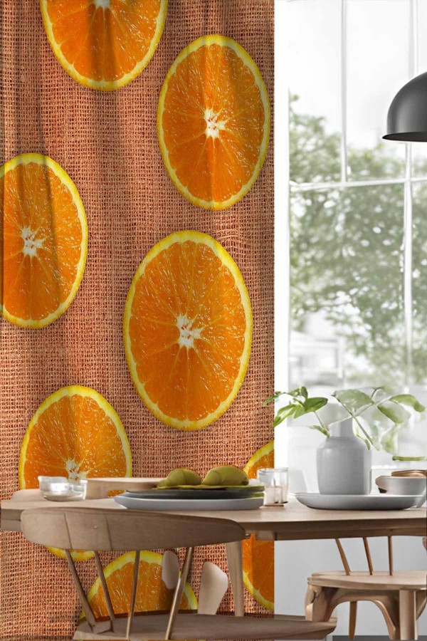 Hasır Jüt Portakal Desenli Djital Baskılı Yemek Odası Mutfak Fon Perde 140x260cm Hasır Jüt Portakal Desenli Djital Baskılı Yemek Odası Mutfak Fon Perde 140x260cm