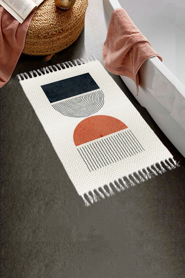 Else Desenli Yıkanabilir Modern Tekli Banyo Paspası Halı Vintage Dokuma Kilim 50x80cm BYNS-15 Else Desenli Yıkanabilir Modern Tekli Banyo Paspası Halı Vintage Dokuma Kilim 50x80cm BYNS-15