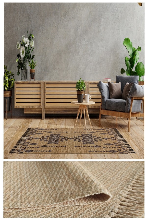 Else Casablanca Jüt Hasır Desenli Vintage Yıkanabilir Çift Taraflı Kara Tezgah Dokuma Kilim CSS09 Else Casablanca Jüt Hasır Desenli Vintage Yıkanabilir Çift Taraflı Kara Tezgah Dokuma Kilim CSS09