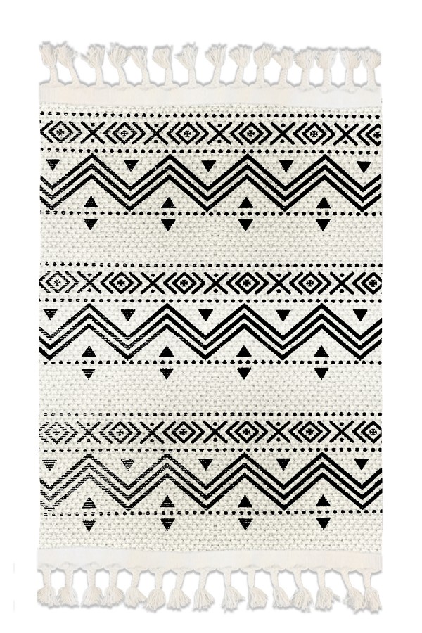 Else Desenli Yıkanabilir Modern Tekli Banyo Paspası Halı Vintage Dokuma Kilim 50x80cm BYNS-03