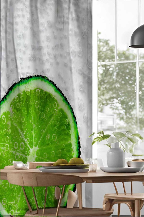 Yeşil Limon Desenli Djital Baskılı Yemek Odası Mutfak Fon Perde 140x260cm Yeşil Limon Desenli Djital Baskılı Yemek Odası Mutfak Fon Perde 140x260cm