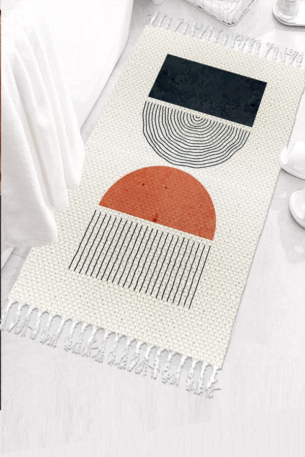 Else Desenli Yıkanabilir Modern Tekli Banyo Paspası Halı Vintage Dokuma Kilim 50x80cm BYNS-15 Else Desenli Yıkanabilir Modern Tekli Banyo Paspası Halı Vintage Dokuma Kilim 50x80cm BYNS-15