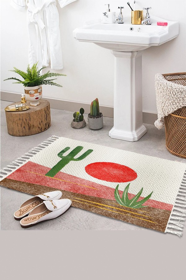 Else Desenli Yıkanabilir Modern Tekli Banyo Paspası Halı Vintage Dokuma Kilim 50x80cm BYNS-12 Else Desenli Yıkanabilir Modern Tekli Banyo Paspası Halı Vintage Dokuma Kilim 50x80cm BYNS-12